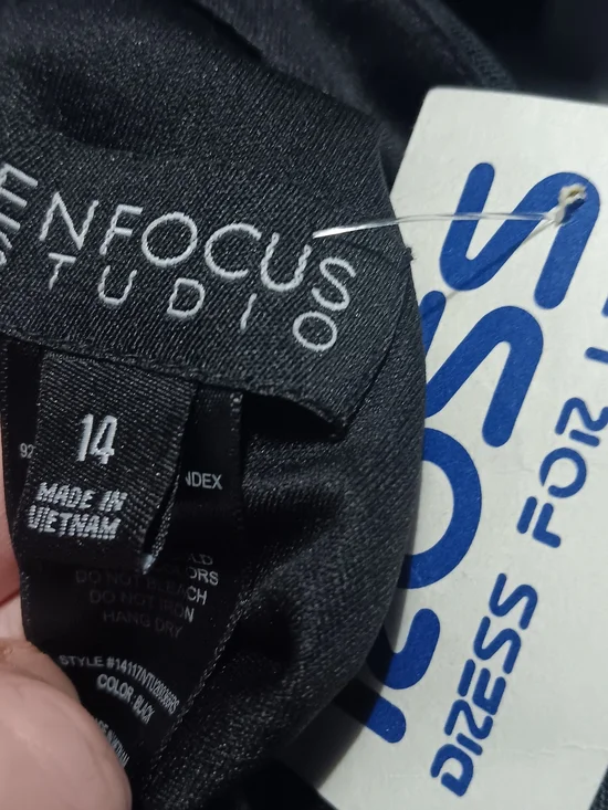 Enfocus Studio Black Long Sleeve V-Neck Sheath Dress - Picture 4 of 5